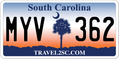 SC license plate MYV362
