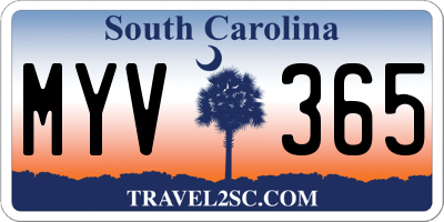 SC license plate MYV365