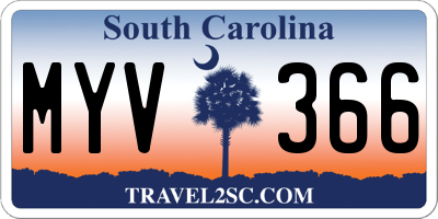 SC license plate MYV366