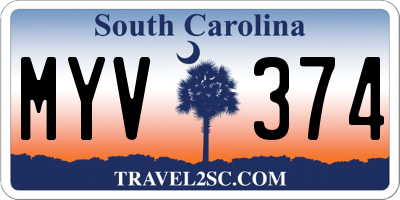 SC license plate MYV374