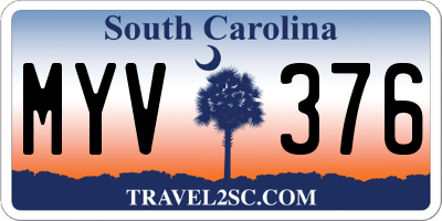 SC license plate MYV376
