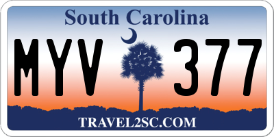 SC license plate MYV377
