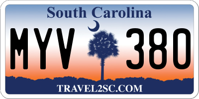 SC license plate MYV380
