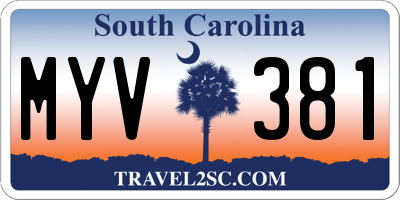 SC license plate MYV381