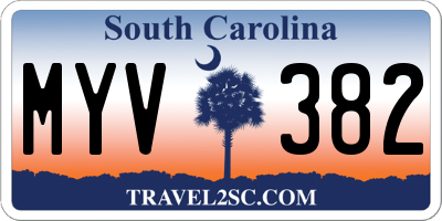 SC license plate MYV382