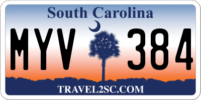 SC license plate MYV384