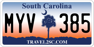 SC license plate MYV385