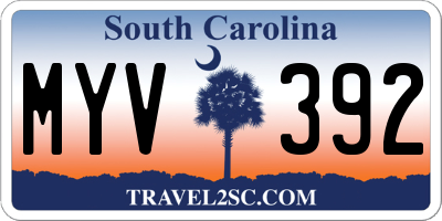 SC license plate MYV392