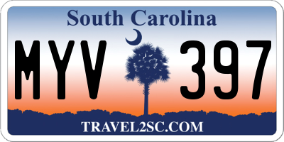 SC license plate MYV397