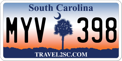SC license plate MYV398