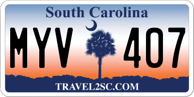 SC license plate MYV407
