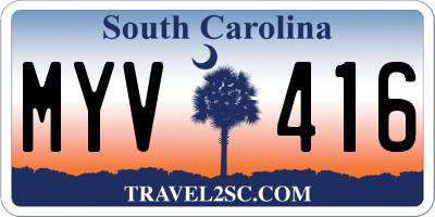SC license plate MYV416