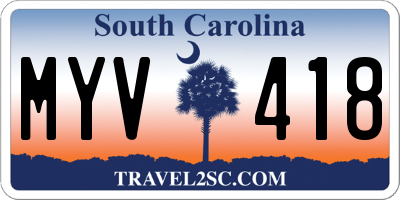 SC license plate MYV418