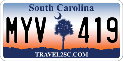 SC license plate MYV419