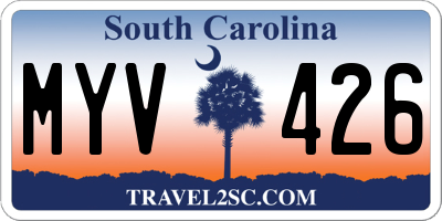 SC license plate MYV426