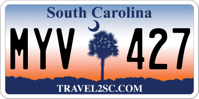 SC license plate MYV427