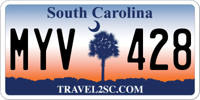 SC license plate MYV428
