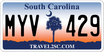 SC license plate MYV429