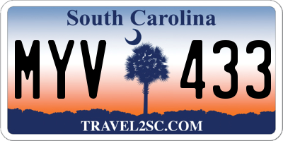 SC license plate MYV433