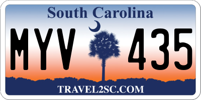 SC license plate MYV435