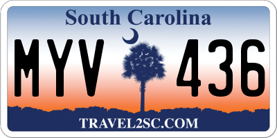 SC license plate MYV436