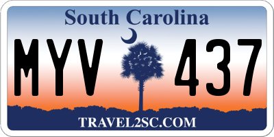 SC license plate MYV437