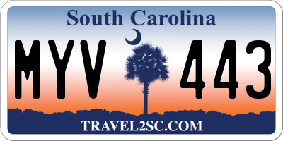 SC license plate MYV443
