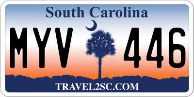 SC license plate MYV446