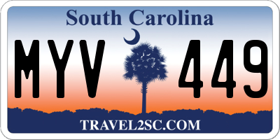 SC license plate MYV449