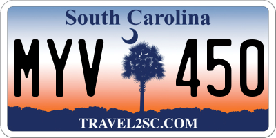 SC license plate MYV450
