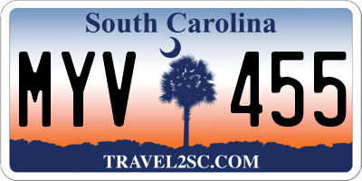 SC license plate MYV455