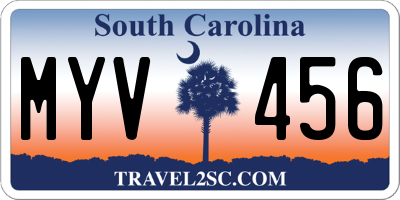 SC license plate MYV456