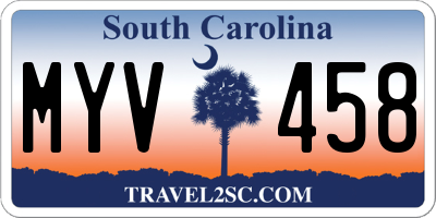 SC license plate MYV458