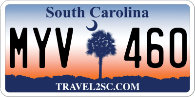 SC license plate MYV460