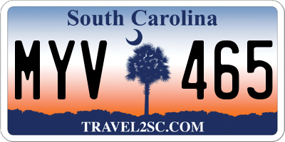 SC license plate MYV465