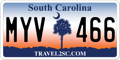 SC license plate MYV466