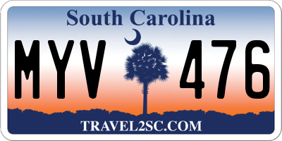 SC license plate MYV476