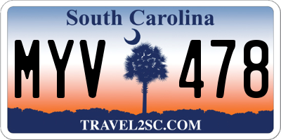 SC license plate MYV478