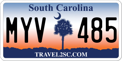 SC license plate MYV485