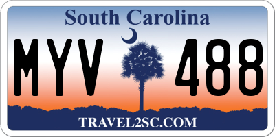 SC license plate MYV488