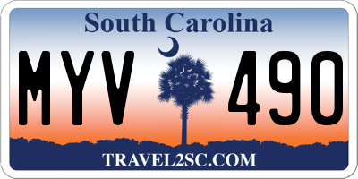 SC license plate MYV490