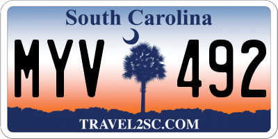 SC license plate MYV492