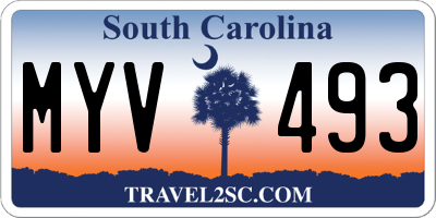 SC license plate MYV493