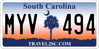 SC license plate MYV494