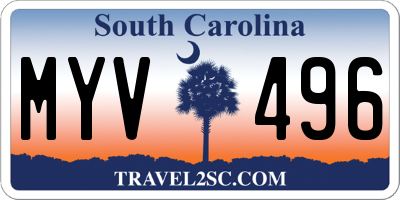 SC license plate MYV496