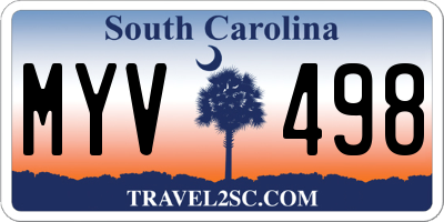 SC license plate MYV498