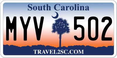 SC license plate MYV502