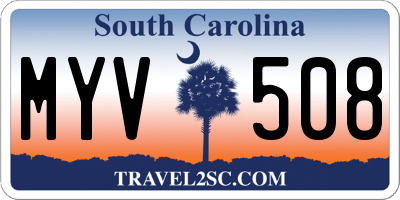 SC license plate MYV508