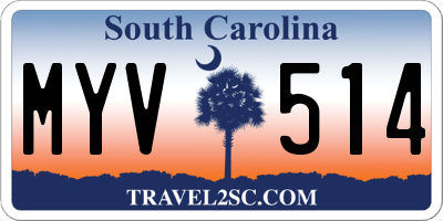 SC license plate MYV514