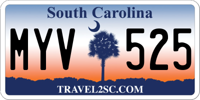 SC license plate MYV525